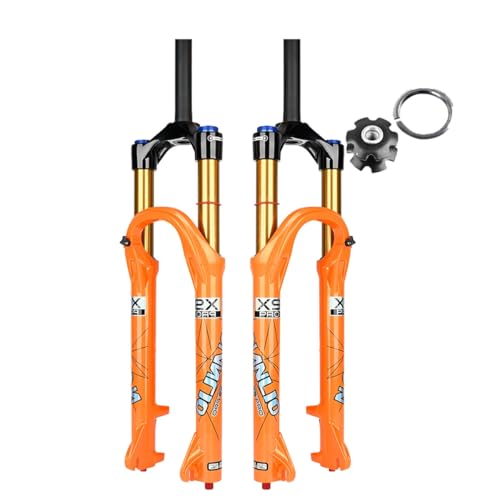 26インチ、27.5インチ、29インチ マウンテンバイクエア サスペンション フォーク トラベル 140mm ディスクブレーキ フロントフォーク 1-1/8インチ ストレート/テーパード QR 9 X 100mm(Straight-manual,27.5"