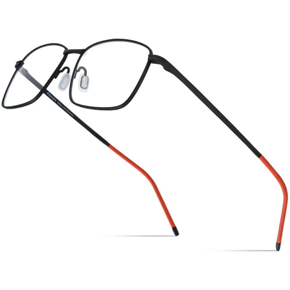 Titanium Glasses Frame Men,Rimless Square Eyeglasses Frameless Myopia Optical Eyewear 8557