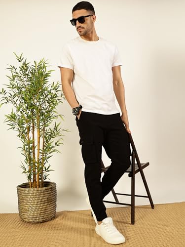 Image of Thomas Scott Men's | Solid | Light Weight | Breathable Fabric | Mid Rise | Regular Fit | Cotton Blend | Button Waist | Chino Trouser | Pants