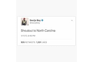 Soulja Boy Tweet Shoutout To North Carolina Waterproof Sticker