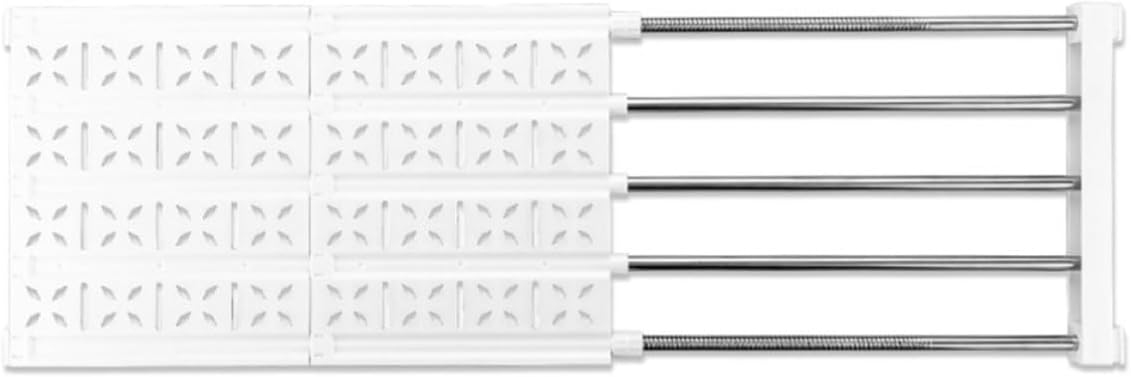 OSALADI Adjustable Closet Shelf Divider Rack, White Expandable Organizer
