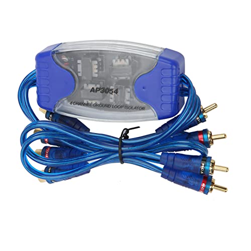 Filtro de Ruído de Carro RCA Isolador de Loop de Aterramento, Design Compacto, 4 Canais, Banhado a O