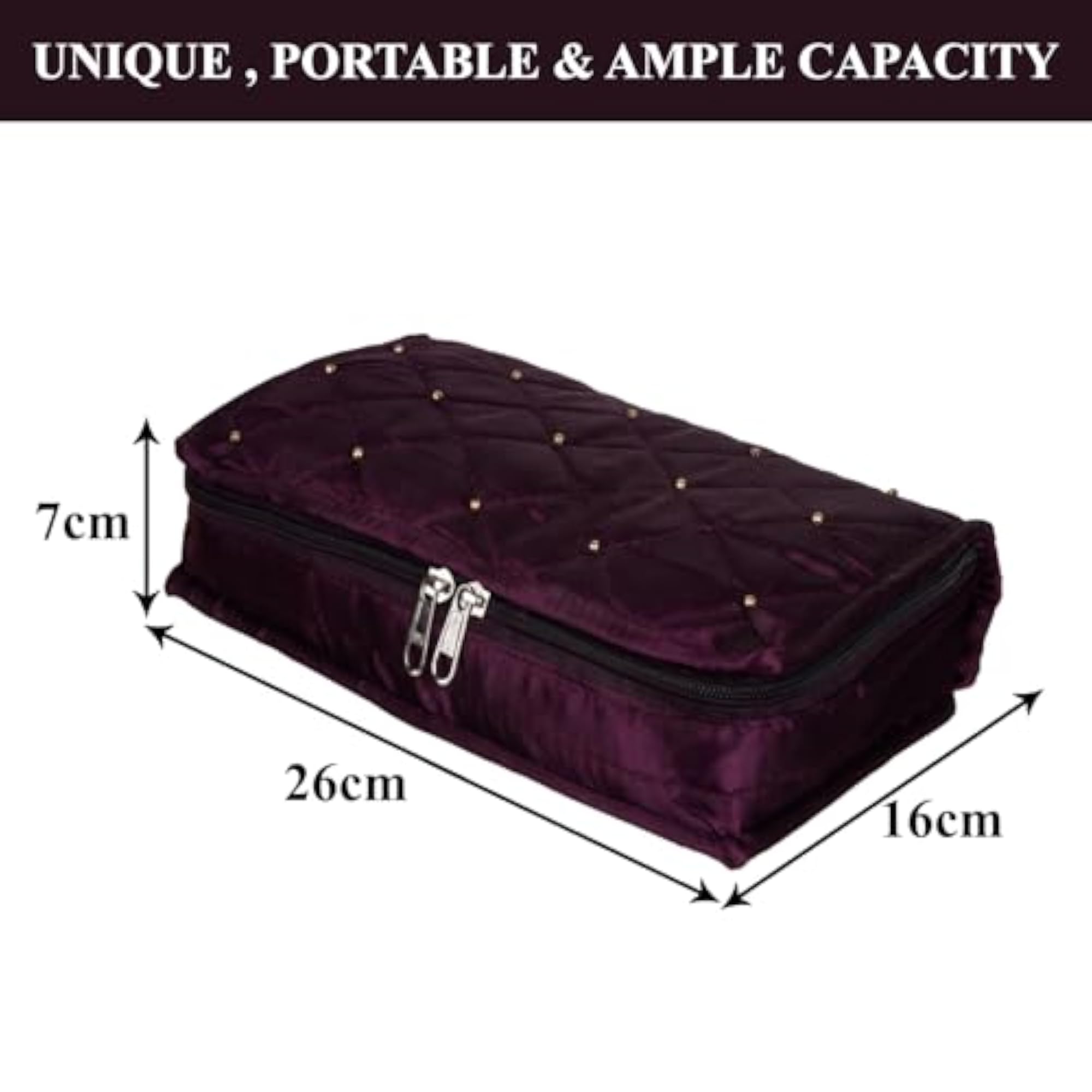 Satin Jewellery Storage Kit with 6 Flappable Pouches