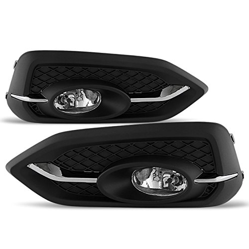 AKKON - For 2014 2015 Honda Civic 2DR Coupe Clear Lens Bumper Driving Fog Light W/Switch + Bulbs