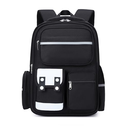Ternbay Elegante mochila escolar para niñas y niños Bolsa de libros para adolescentes Negro