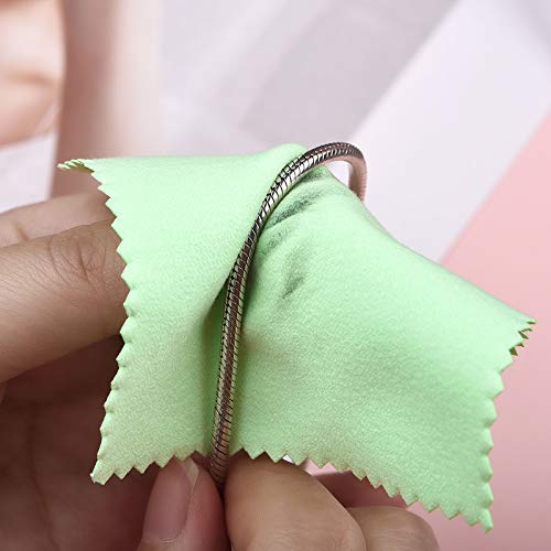 image for SEVENWELL 50pcs Jewelry Cleaning Cloth Green Polishing Cloth for Sterl