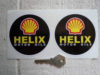 Shell Helix Motor Oils Stickers �V�F�� �Ζ� �X�e�b�J�[ �V�[�� �f�J�[�� 90mm 2���Z�b�g [���s�A���i]