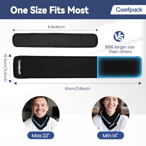 Neck Ice Pack Wrap, Cervical Ice Pack, Flexible Gel Ice Pack for Neck, Hot & Cold Compress Cold Pack for Injuries, Sore Neck, Tonsillectomy, Thyroidectomy, Surgery Recovery, Office Pressure - Image 3