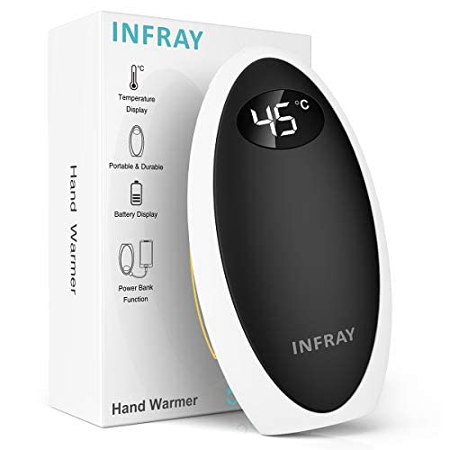 infray Handwärmer mit Powerbank 5200mAh, wiederaufladbare Handwärmer tragbare Taschenwärmer elektrische Handwärmer USB Ladegerät Geschenk für Frauen Kinder Mann (schwarz) Cover