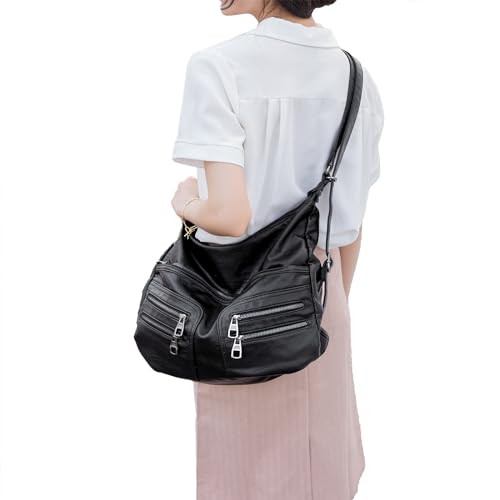 Crossbody Bag Women's Soft Wash Leather Fashion Multi Bag -1 inch Wide Adjustable Shoulder Strap 6