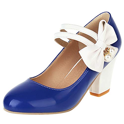 MJIASIAWA Donna Closed Toe Tacco a Blocco Mary