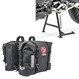 Set S-AE1 bestehend aus Hauptständer und Satteltaschen WP8. Motorrad Mittelständer von ConStands mit ABE. Einfaches Aufbocken und sicherer Stand auch bei schwierigem Untergrund. Bagtecs wasserdichte Universal-Satteltaschen WP8