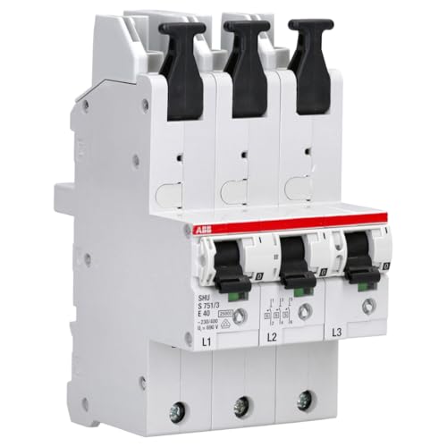 ABB S751/3-E40 SLS-Schalter 40A 3-polig selektiver Hauptleitungsschutzschalter E-Charakteristik 25kA für 40-mm-Hutschiene SHU-konform IP20 2CDS781001R4402