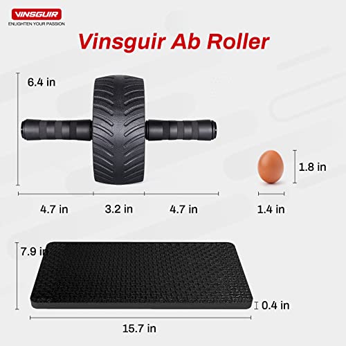 Vinsguir Ultra-Wide Ab Roller Wheel, Abs Workout Equipment for Abdominal & Core Strength Training, Exercise Wheels for Home Gym Fitness, Ab Machine with Knee Pad Accessories - Image 5