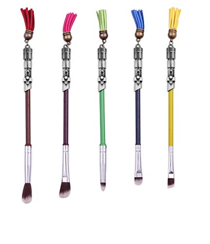 MARIAHANAN Lightsaber Darth Vader Makeup Brushes Set Cosmetic Eye Liner Makeup Tools kit Eye Liner Eyebrow Eyeshadow Brushes (5pcs antique Silver)