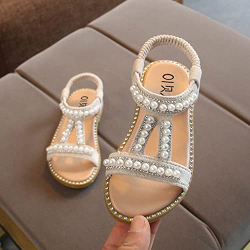 Generic Baby Toddler T Sandals with Pearl Girls Dress Shoes Wedding Party Open Toe Glitter for Toddler Girl Summer Shoes2