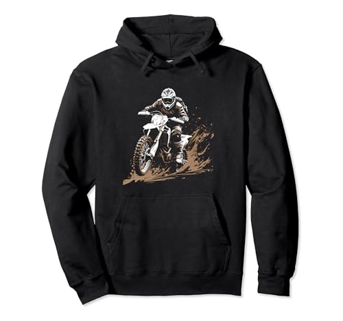 dirt bike schwarz weiß motocross motorrad Design für Jungen Pullover Hoodie
