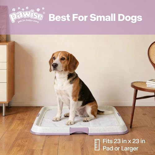 Image of Pawise Dog Pee Pad Holder for Puppy, Puppy Pad Holder Tray, Pet Training Pee Pad, Indoor Potty Tray for Senior Dogs, Dog Toilet for Newborn Puppies, 23.5 inch x 23.5 inch，Purple
