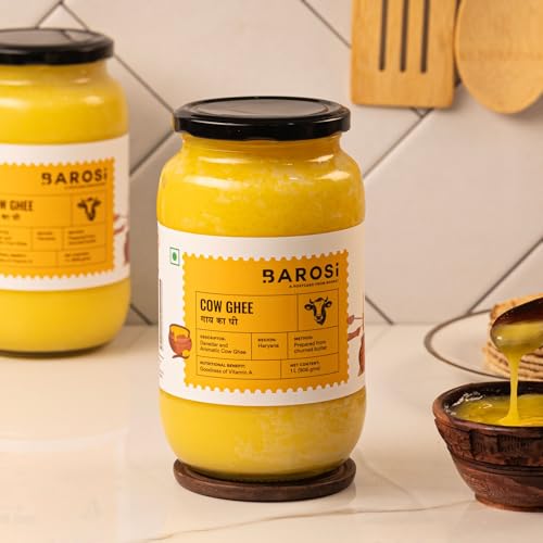 Image of Barosi Premium Cow Ghee 3 Litre Family Saver Pack | Danedar Desi Ghee | Churned from Curd with Bilona Method | Pure & Aromatic | Farm Made in Small Batches