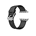 Wearlizer Genuine Leather Watch Band Replacement Strap w/ Metal Clasp for Apple Watch all Models 38mm Classic Buckle - Black