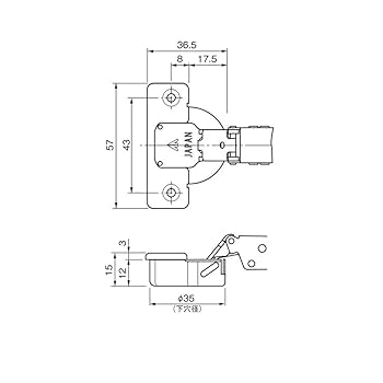 Amazon.co.jp: ムラコシ ワンタッチ式 35Φ スライドヒンジ 全
