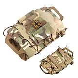 ANosteie First Aid Pouch, Two Piece System First Aid Kit Bag Empty, Multi-Pocket Belt Pouch, Waterproof Oxford Cloth Small Bag for Camping, Hiking