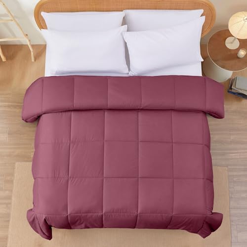 Image of Modern Threads Down Alternative Reversible Comforter Red /Beige California King