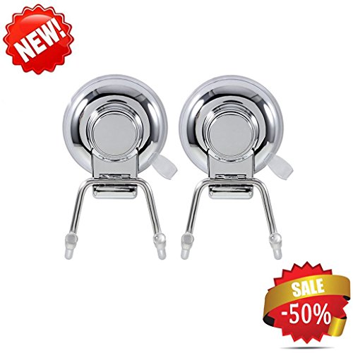 teleost ventosa Rack ganchos soporte rack para baño o Kitchen- acero inoxidable cromado, Two suction cups