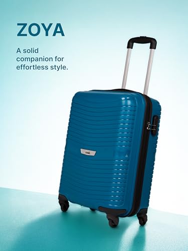 Image of ZOUK Zoya Trolley Bag Medium Size 67cm Hard Shell Suitcase Luggage Trolley Bag with Silent 360 Spinner Wheels, Lightweight Check-in Travel Suitcase with Combination Lock | Teal