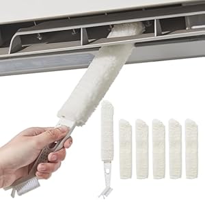 Kit de Nettoyage Mini Split, 6 pièces/Ensemble, kit de Nettoyage Mural pour climatiseur, Brosse Portable pour serpentin climatisation avec 5 brosses remplaçables pour réfrigérateur