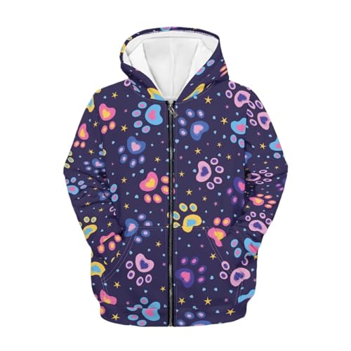 Image of Unisex Zipper Sweatshirt Boys Girls Hooded with 2 Pocket Pullover Hoodies for 6-16Y Kids