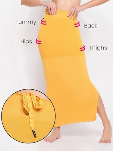 Image of Clovia Women's Saree Shapewear with Drawstring (SW0048P07 Yellow M)