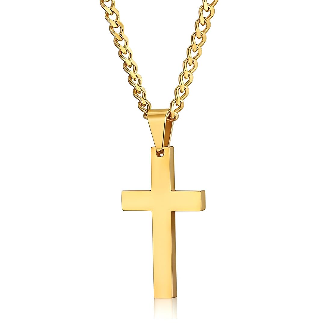 Collana Calcio Con Ciondolo A Croce In Acciaio Inox 316L - Aretas, Regalo Per Ragazzi, Lunghezze Regolabili (40-61 Cm), Colori Argento/Oro/Nero