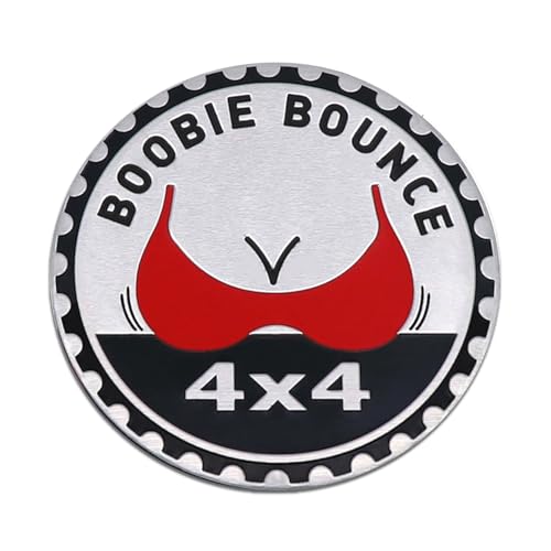 Image of Booble Bounce Badge Rated Car Emblem, 4 x 4 3D Metal Car Badge Decals Stickers Round Emblem Decals, Universal Exterior Decorations Accessories Emblems Badge for Jeep Wrangler Vehicles Truck SUV RV