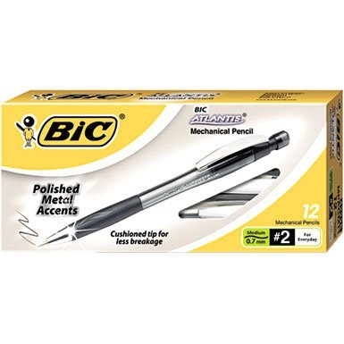 Image of BIC MPAGM11 Atlantis Metal Mechanical Pencil, 0.7 mm, Smoked Black Barrel, Dozen (BICMPAGM11)