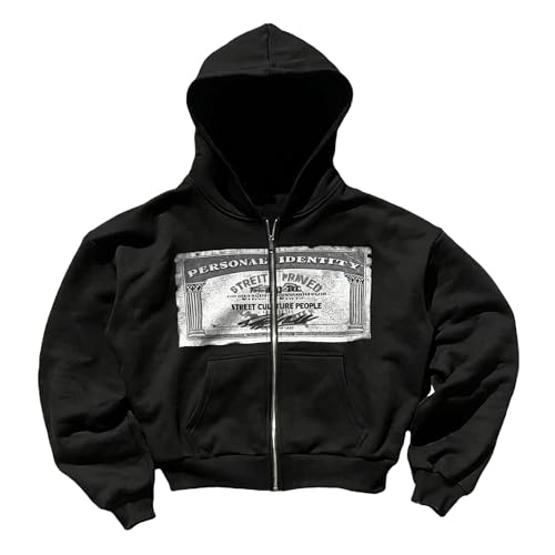 Amazon.com: GGOOB Zip up Hoodie Y2k Unisex Oversized Graphic