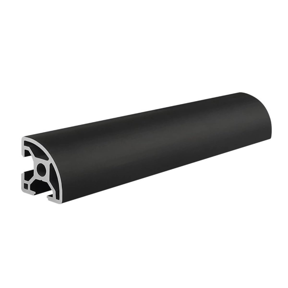GTPBAO Telaio for binario ad arco 30x30mm, standard europeo, profilo in alluminio anodizzato 3030R, telaio for banco da lavoro, vetrina Binario estruso(Nero,650mm long)