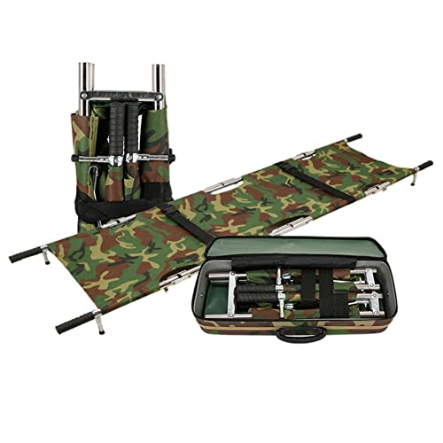 Civière pliable en acier inoxydable à 4 sections avec son étui de transport portable