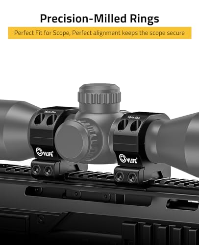 Image of CVLIFE Precision Scope Rings Mount - Compatible with Picatinny Rails and More - 2 Pieces