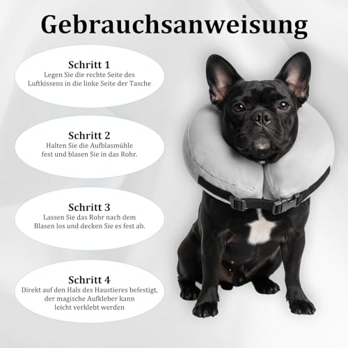Aufblasbare Halskrause Für Hunde, Weicher Hundekragen Mit LeckSchutz, Ideal Für Hunde Jeder Größe, Einfache Handhabung Und Langlebig