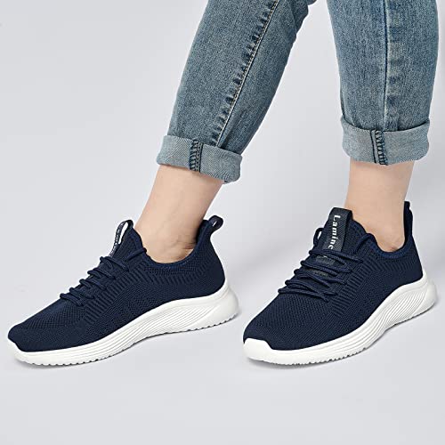Image of Lamincoa Womens Slip On Walking Shoes Non Slip Casual Road Running Lightweight Mesh Fashion Sneakers for Gym Travel Workout