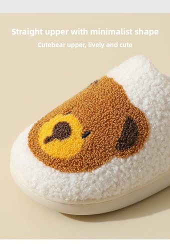 NICO×ASH Fuzzy Bear Slippers for Women – Cozy Plush Winter House Shoes with Soft Sole, Cute Animal Design Warm Indoor Comfort 6