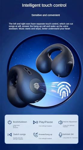 Image of T75 EAR CLIP OWS Open Ear Wireless Earbuds | ENC Mic for Crystal-Clear Calls | 30hr Playtime with Type-C Fast Charging | BT5.3 Gaming Bluetooth Earphones | Touch Control Sports Headphone.(BEIGE)