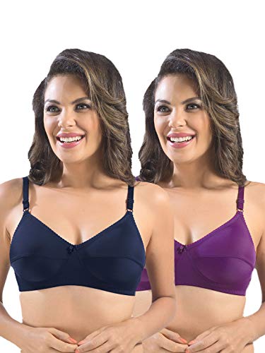 Image of SONARI Womens Cotton Everyday Bra | Non Padded, Wire Free, Comfortable Bra with Seamed Cups | Medium Coverage, Hook and Eye Closure for Everyday Wear | Adjustable Strap for a Customized Fit - Loreal