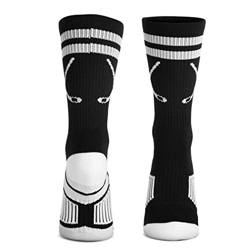 ChalkTalkSPORTS Hockey Performance Crew Socks - Crossed Sticks - Multiple Colors - Hockey Mid-Calf Socks3