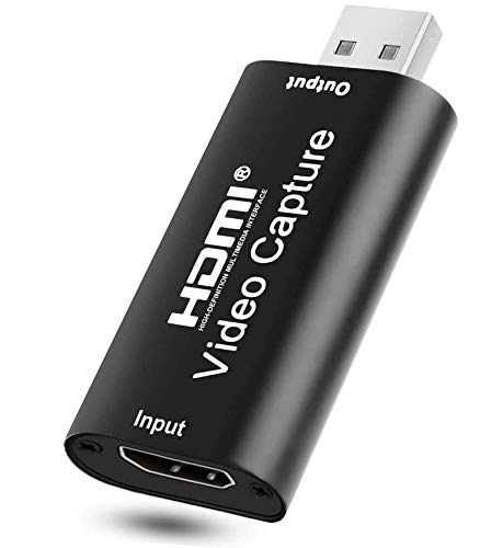 T Tersely Portable Audio Video Capture Cards HDMI to USB 2.0 1080P 4K Record Via DSLR Camcorder Action Cam Link for High Definition Acquisition Live Broadcasting Video Conference Teaching Gaming