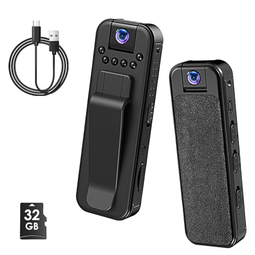 Bodycam 1080P con scheda TF 32 GB e obiettivo 180°
