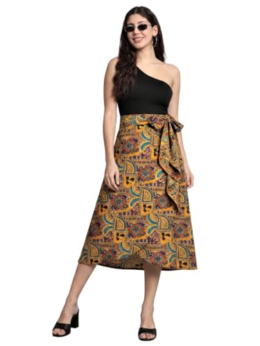 Image of Women's Boho Skirt High Low Split Summer Beach Midi Wrap Skirts