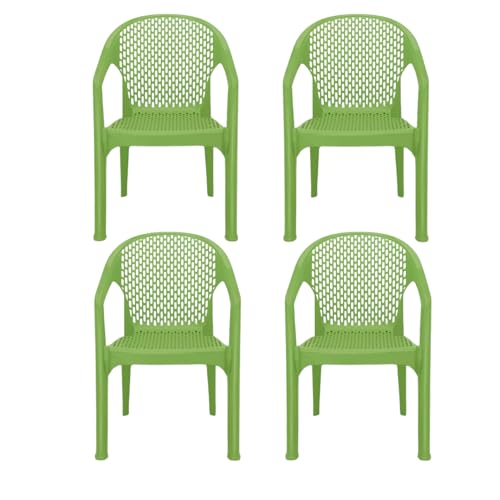 Image of Anmol Galaxy for Home, Cafe, Balcony, Garden, Office & Restaurant || Heavy Duty Comfortable || Outdoor and Indoor Chairs with Arm Rest Bearing Capacity up to 200Kg (Set of 4)
