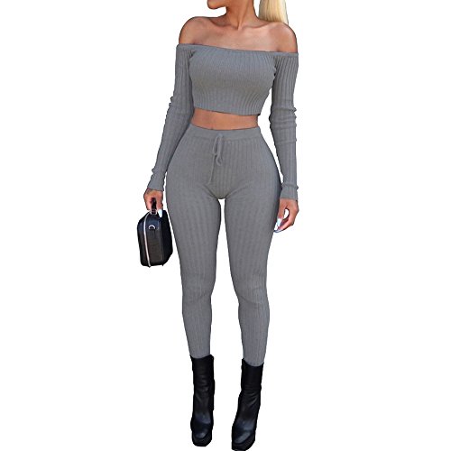JKRTR Femmes Ensembles Mode Féminine 2 Pièces Ensemble Décontracté Vêtements Sport Costume Moulante Tenue Décontractée Sportswear Cover